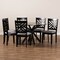 Baxton Studio Norah Grey Upholstered and Dark Brown Finished Wood 7-Piece Dining Set 172-10526-10894 - alternate 2